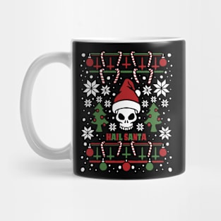 hail santa funny christmas satan santa skull Mug